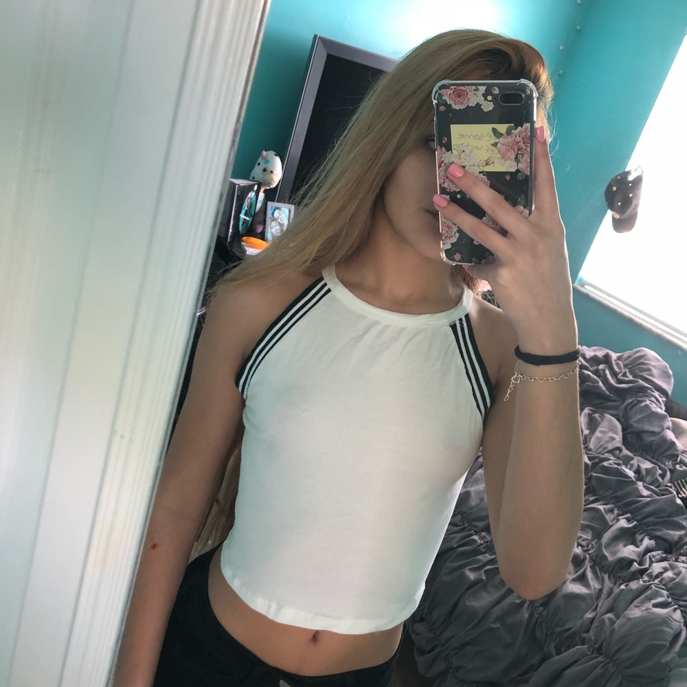 White Cropped Halter Top